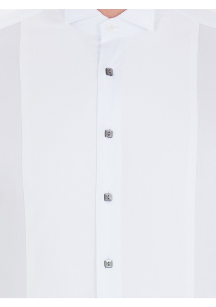 Erkek Beyaz Slim Fit Smokin Gömlek 50265358-VR013 modelleri