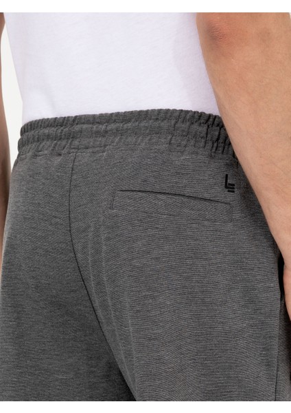 Erkek Gri Melanj Comfort Fit Örme Şort 50251962-VR109