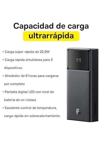 Star-Lord 20.000 Mah Digital Display Powerbank 65W-SIYAH