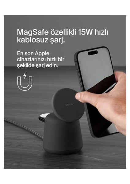 Boostcharge Pro 2'si 1 Arada Kablosuz Şarj Istasyonu