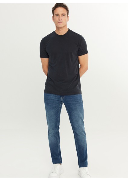 Bisiklet Yaka Düz Antrasit Erkek T-Shirt ACE091252301_ATR