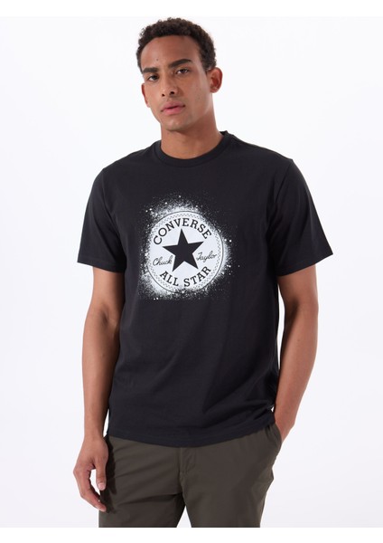 10027998.001 All Star Stencıl T-Shı Siyah Yuvarlak Regular Fit Baskılı Erkek T-Shirt