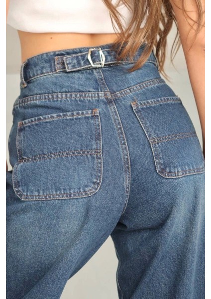 Arkadan Tokalı Jeans Pantolon fiyatları
