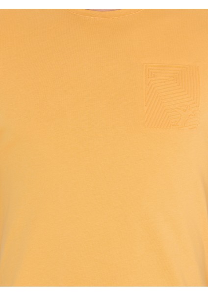 Erkek Hardal Bisiklet Yaka Slim Fit T-Shirt 50265869-VR072 indirimleri