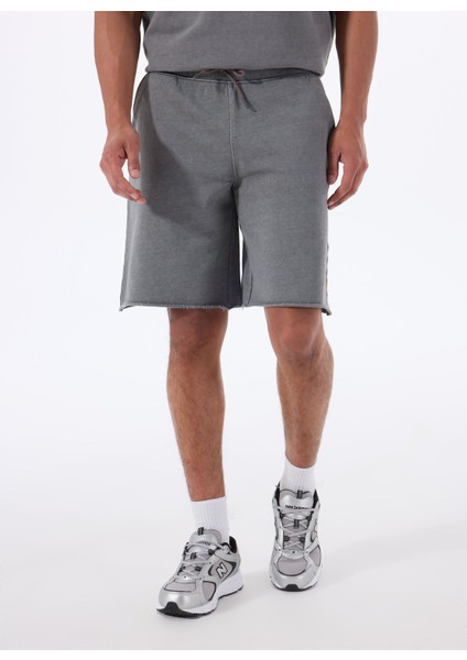 Z5GD13KCQZ1FJ7K Allıum Short Siyah Lastikli Bel Loose Fit Desenli Erkek Şort modelleri