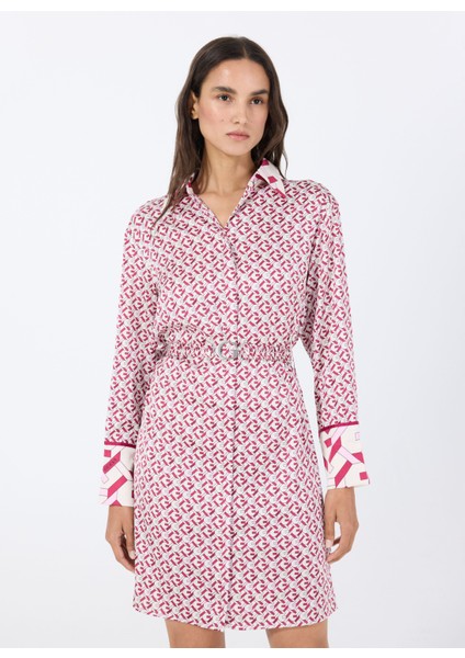 Pembe Kadın Elbise Veronıca Logo Belt S - Recy Poly Um