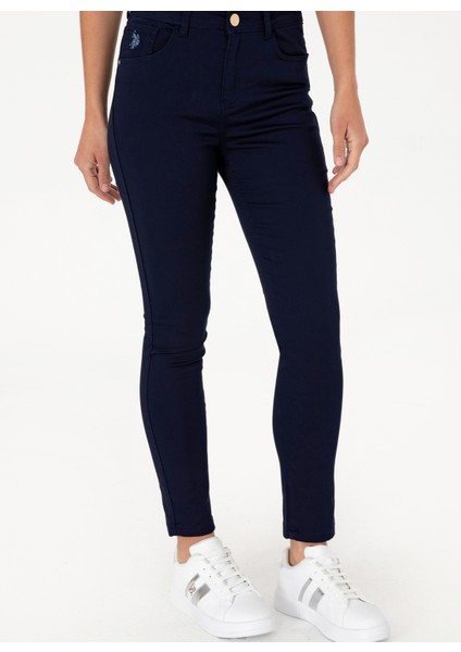 Yüksek Bel Toothpick Lacivert Kadın Pantolon Gres fiyatları