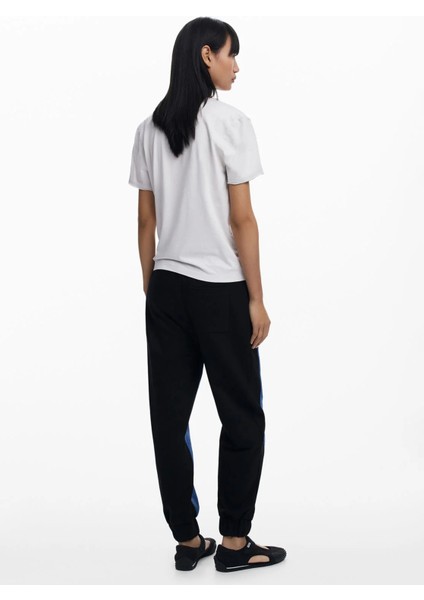 Bisiklet Yaka Baskılı Beyaz Kadın T-Shirt 25SWTKAG indirimleri