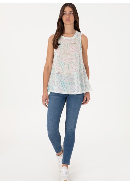 Bisiklet Yaka Açık Mavi Kadın T-Shirt Surlıs fırsatları