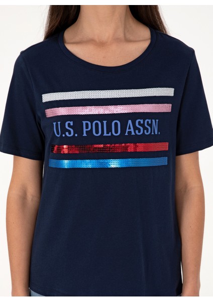 Bisiklet Yaka Lacivert Kadın T-Shirt Sılot fırsatları