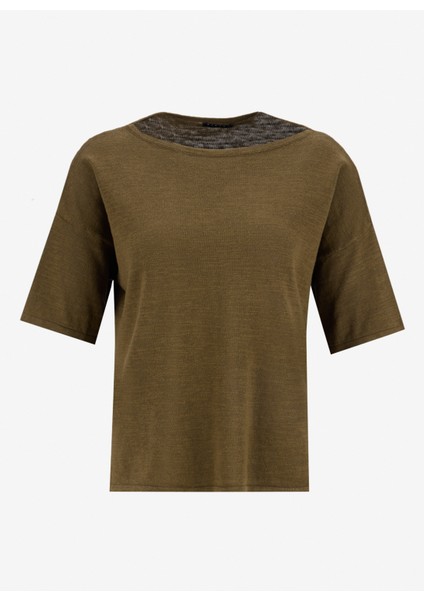 Haki Kadın Bol Kesim T-Shirt 105GM106H