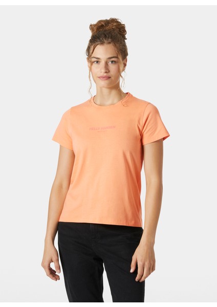 HHA.54591_HELLY Hansen W Core T-Shı Somon Bisiklet Yaka Normal Düz Kadın T-Shirt