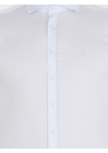 Erkek Açık Mavi Slim Fit Uzun Kollu Basic Gömlek 50268927-VR003