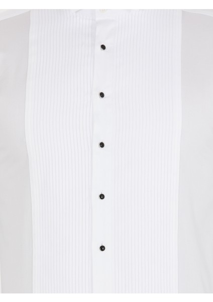 Erkek Beyaz Slim Fit Smokin Gömlek 50269231-VR013 modelleri