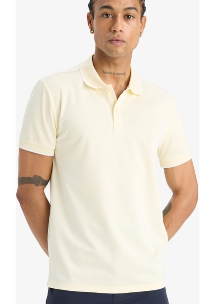 Fit Slim Fit Dar Kesim Polo Yaka Sporcu Kısa Kollu Pike Tişört D9780AX25SP