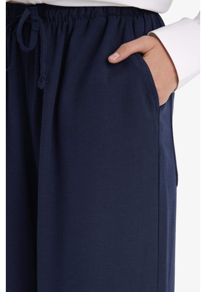 Wide Leg Cepli Yüksek Bel Standart Boy Keten Karışımlı PANTOLON F5024AX25SP
