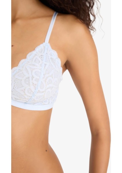 Dantelli Simli Dantel Kapsız Pedsiz Balensiz Triangle Bra-Fall in Love F5037AX25HS