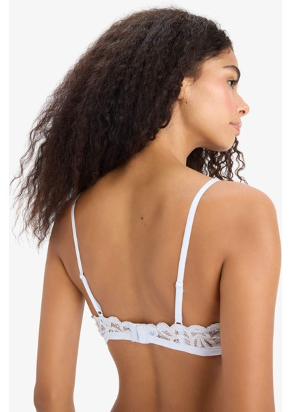 Dantelli Simli Dantel Kapsız Pedsiz Balensiz Triangle Bra-Fall in Love F5037AX25HS