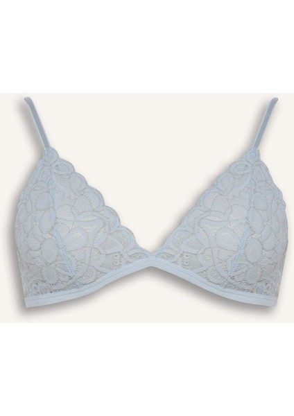 Dantelli Simli Dantel Kapsız Pedsiz Balensiz Triangle Bra-Fall in Love F5037AX25HS