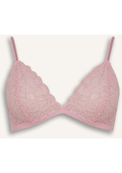 Dantelli Simli Dantel Kapsız Pedsiz Balensiz Triangle Bra-Fall in Love F5037AX25HS