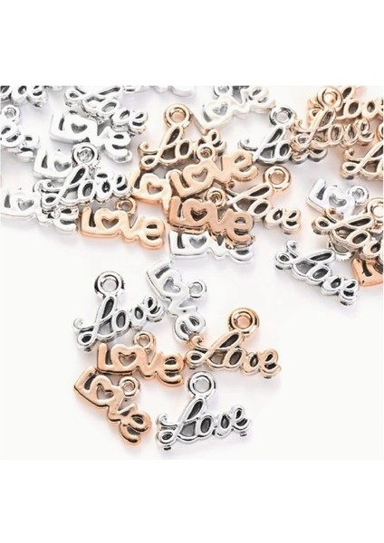 (50 x Adet) 1 Set Love Takı Yapım Karışık Renk Bileklik & Küpe & Kolye Ucu