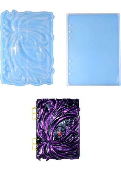 Epoksi Silikon Kalıp Defter Kapağı Ön Arkalı ve Bağlayıcı Metal