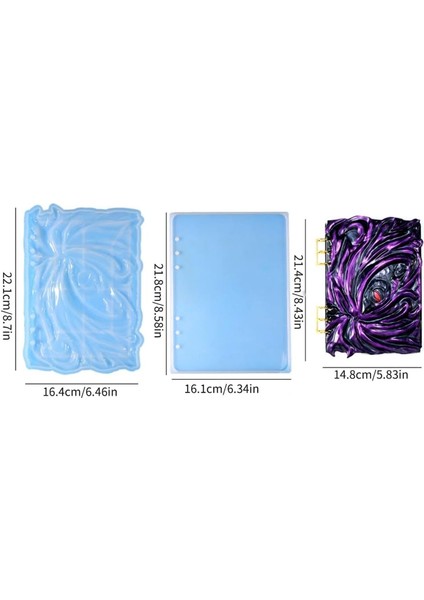 Epoksi Silikon Kalıp Defter Kapağı Ön Arkalı ve Bağlayıcı Metal