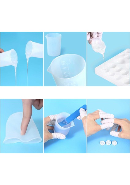 Epoksi Reçine Silikon Beaker Döküm Karıştırma Kabı Uçlu 300 ml indirimleri