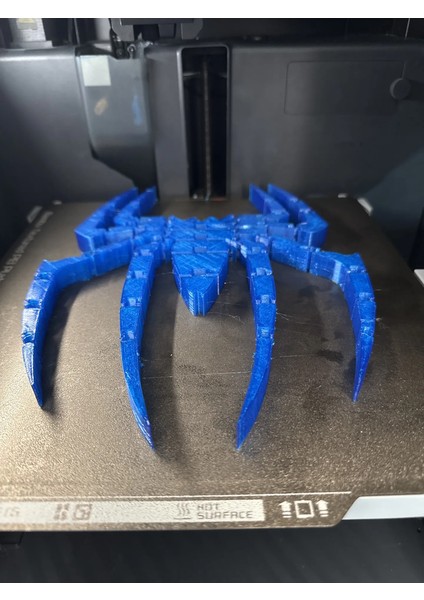 12 cm Ufak Örümcek Pla Doğal Malzeme Oyuncak Mavi Renk