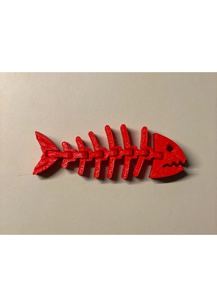 Kırmızı Renk Pla Doğal Malzeme Balık Baskı 12 cm Ufak Oyuncak