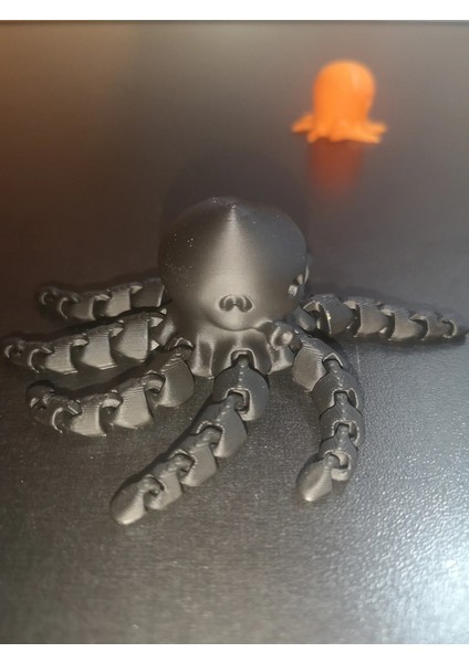 Gri Renk Mini Ahtapot Oyuncak Hareketli Pla Doğal Malzeme 12CM