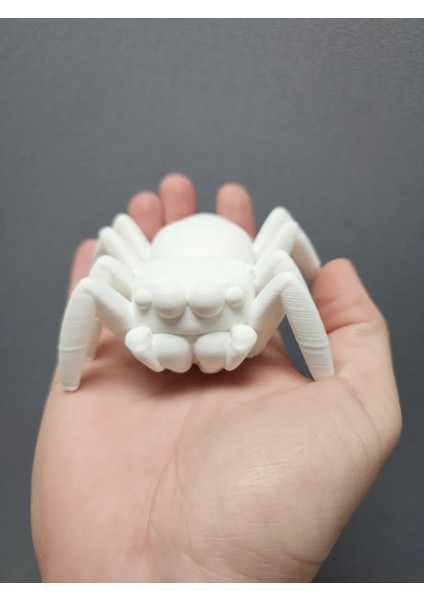 11 cm Ufak Örümcek Pla Doğal Malzeme Oyuncak Beyaz Renk