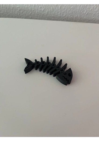 Siyah Renk Pla Doğal Malzeme Balık Baskı 12 cm Ufak Oyuncak