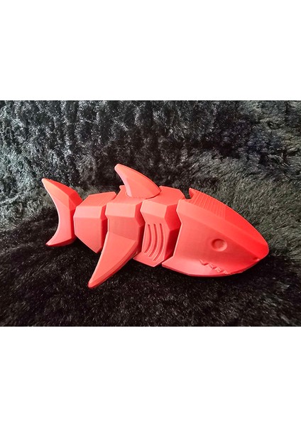 10CM Ufak Hareketli Bebek Köpek Balığı Pla Doğal Malzeme Kırmızı