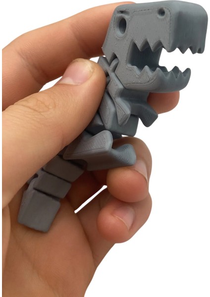 Hareketli Tyrannosaurus Rex Dinazor Modeli 11 cm Ufak Boy Siyah Renk Pla Malzeme