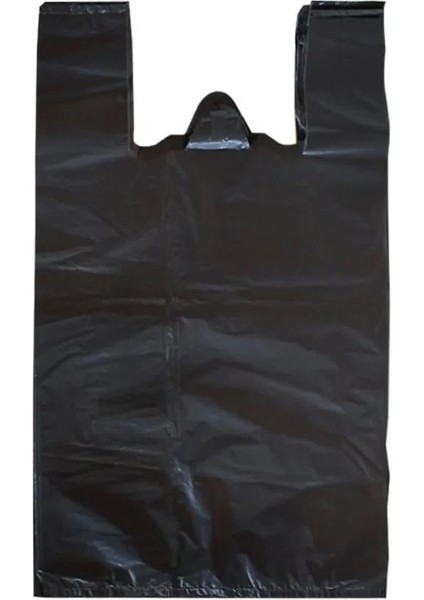 Siyah Dökme Market Poşeti Torbası - Hışır Atlet Poşet - Küçük Boy - 22 x 42 Cm. - 1 Kg