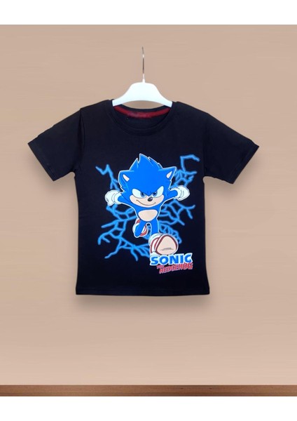 Erkek Çocuk Yazlık Sonic Desenli Tişört