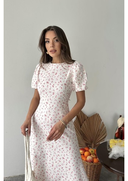 Pembe Dijital Baskılı Atlas Elbise fırsatları