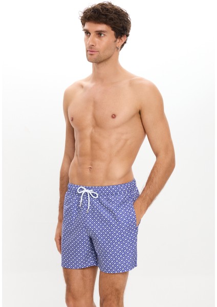 Çini Desenli Deniz Şortu Cepli Fileli Astarlı Hızlı Kuruyan Su Itici Regular Fit Orta Boy 25SM107ST modelleri