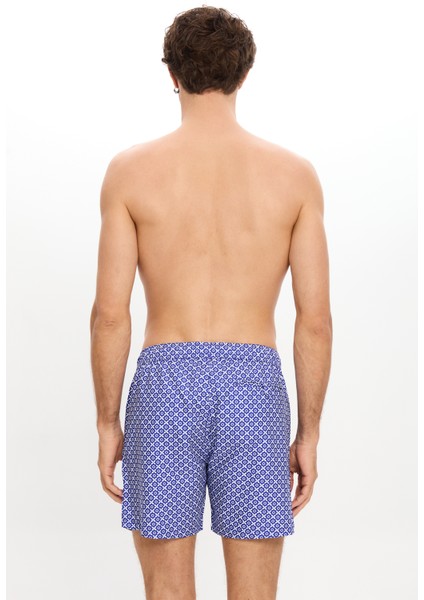 Çini Desenli Deniz Şortu Cepli Fileli Astarlı Hızlı Kuruyan Su Itici Regular Fit Orta Boy 25SM107ST fırsatları