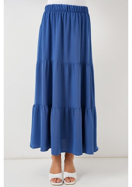 Ayrobin Uzun Etek 8048 - Indigo fırsatları