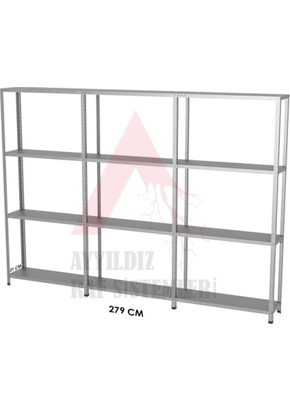 4 Katlı 3'lü Gri Renk Çelik Raf - Depo, Arşiv, Kiler, Dosya, Dosya Rafı 31X93 CM-200 cm fiyatları