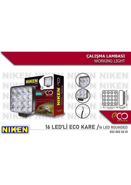 Calisma Lambasi Eco 16 Ledli Kare Dpmah