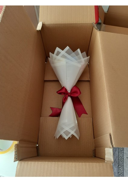 7 Li Solmayan Gül Buketi Mor Gül Dışı Beyaz modelleri