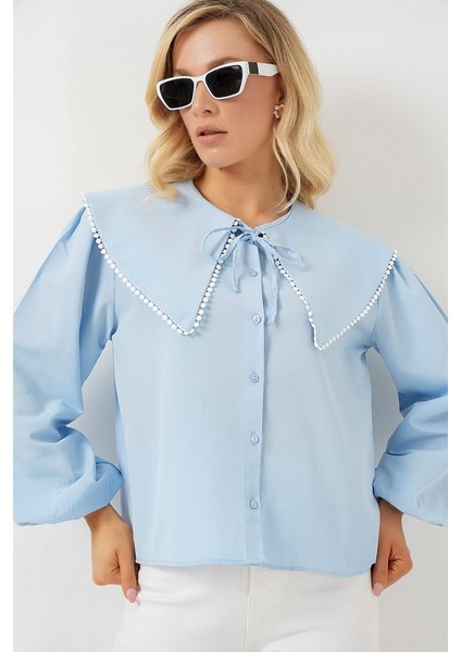 Bebe Yaka Gömlek 20314 - Mavi