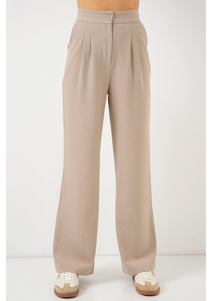 6638 Yüksek Bel Palazzo Pantolon - A.bej fırsatları