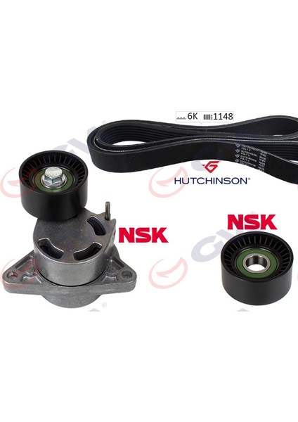 Alternatör Gergi Kiti Kütüklü Master-Movano-Vivaro 01 G9T-G9U 6PK1148 Dpmah