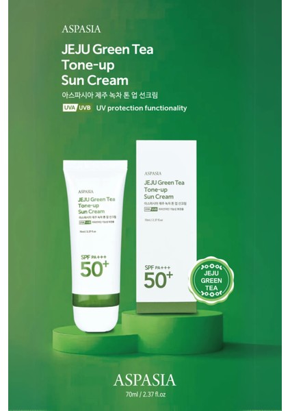 Yeşil Çay Özlü Yüksek Uv Korumalı Nemlendirici Tone Up Güneş Kremi 70ML