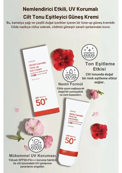 Aspasıa Kamelya Yağı İçeren Tone Up Etkili Fotoyaşlanma Karşıtı Güneş Kremi 70 ml modelleri