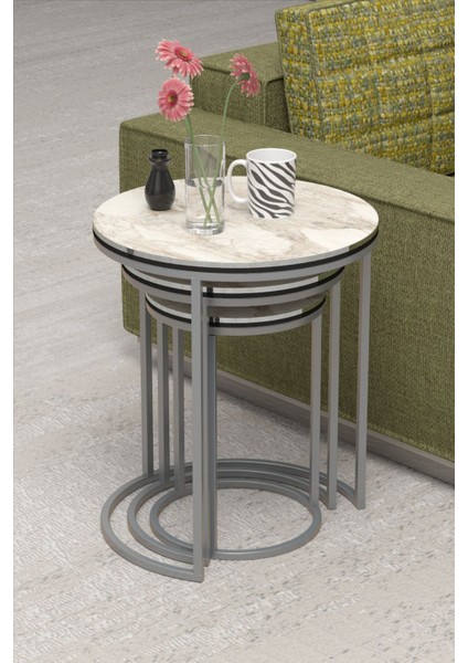 Zigon Sehpa C Lüx Çift Gümüş Efes modelleri